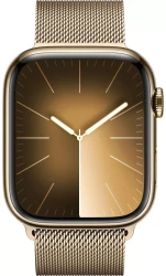 Умные часы Apple Watch Series 9 LTE 41 мм (корпус из нержавеющей стали, золото/миланский золотистый) - фото2