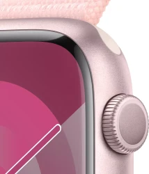 Умные часы Apple Watch Series 9 45 мм (алюминиевый корпус, розовый/розовый, спортивный нейлоновый ремешок) - фото3