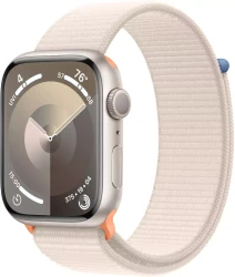 Умные часы Apple Watch Series 9 45 мм (алюминиевый корпус, звездный свет/звездный свет, спортивный нейлоновый ремешок) - фото