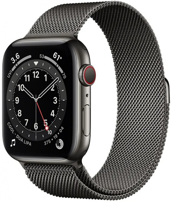 Смарт-часы Apple Watch Series 6 LTE 44mm Stainless Steel Graphite (M09J3) - фото