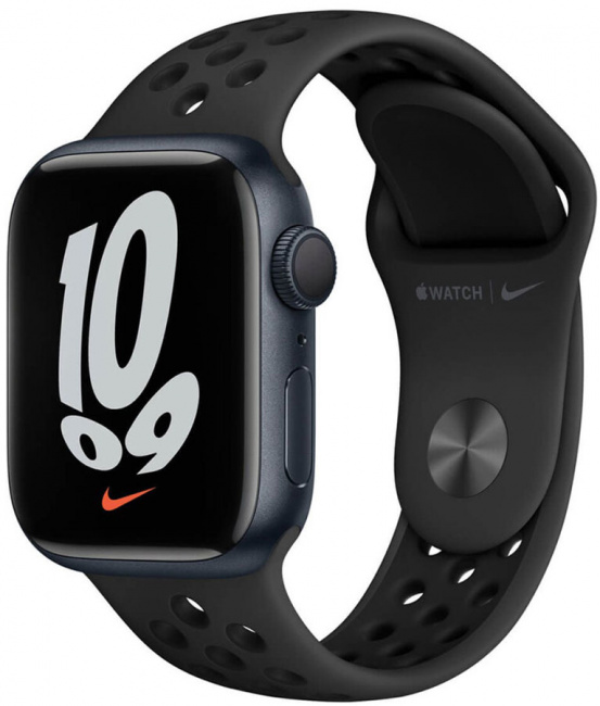 Смарт-часы Apple Watch Nike Series 7 41mm темная ночь (MKN43) - фото