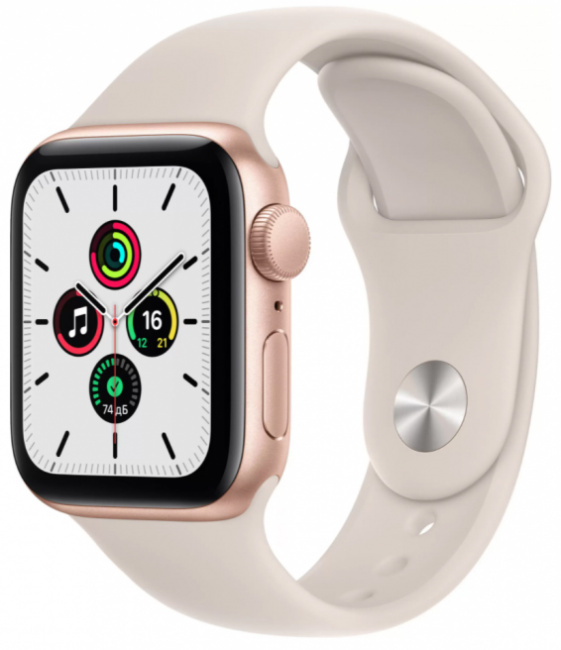 Смарт-часы Apple Watch SE 44mm Aluminum Gold (MKQ53) - фото