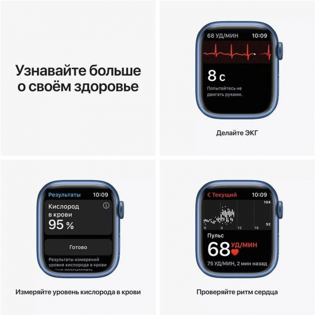 Смарт-часы Apple Watch Series 7 LTE 41 мм (алюминий синий/синий омут спортивный) - фото5