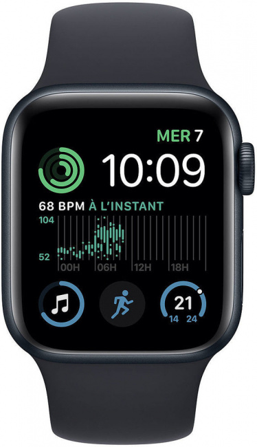 Смарт-часы Apple Watch SE 2 40 мм (алюминиевый корпус, темно-серый/темно-серый, силиконовый ремешок) - фото2