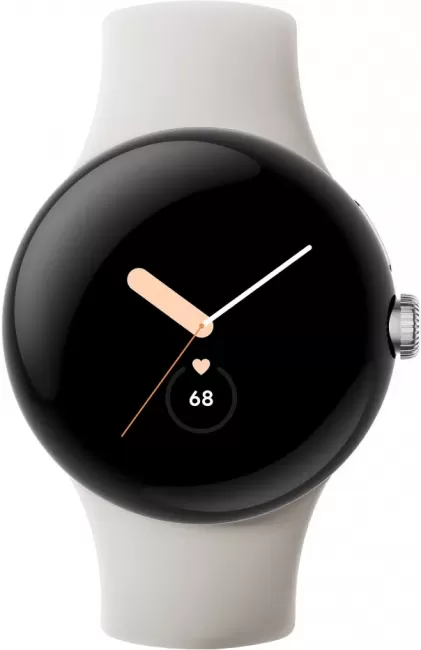 Смарт-часы Google Pixel Watch (глянцевый серебристый/мел) - фото2