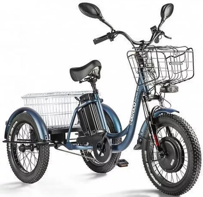 Электровелосипед Eltreco Porter Fat 500 UP! (темно-синий) - фото