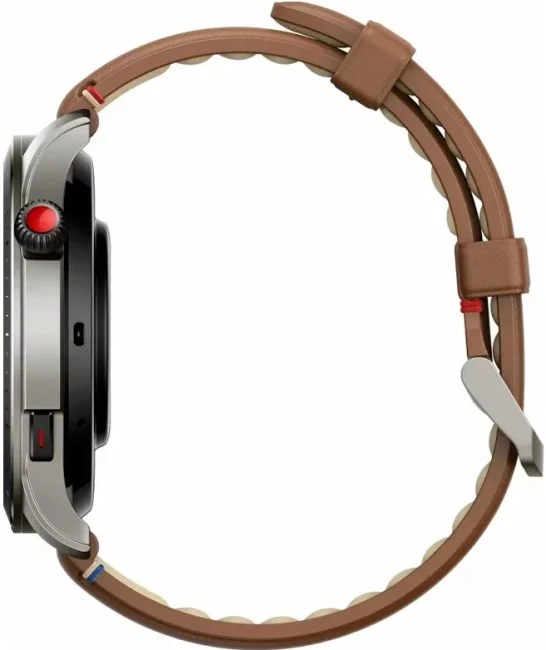 Умные часы Amazfit GTR 4 (серебристый, с коричневым кожаным ремешком) - фото2