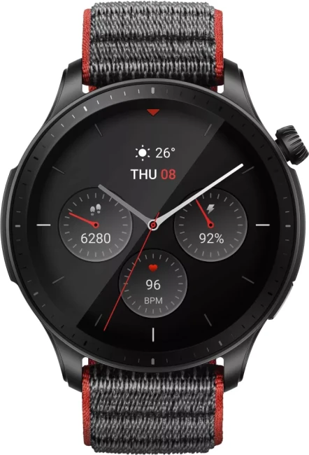 Умные часы Amazfit GTR 4 (черный, с черным нейлоновым ремешком) - фото3