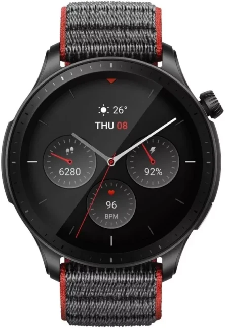 Умные часы Amazfit GTR 4 (серый, с черным нейлоновым ремешком) - фото2