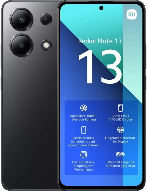 Смартфон Redmi Note 13 6GB/128GB с NFC международная версия (полуночный черный) - фото