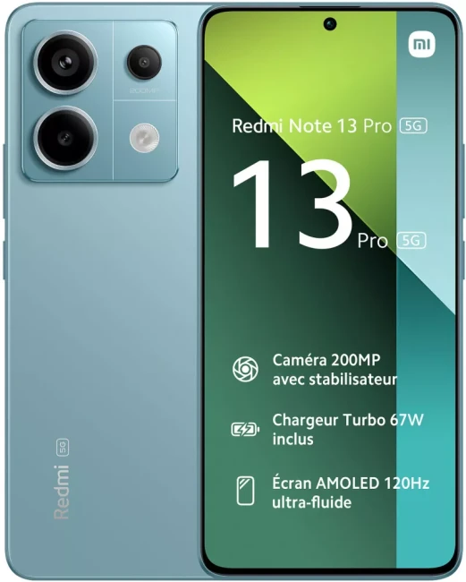 Смартфон Redmi Note 13 Pro 5G 12GB/512GB с NFC международная версия (бирюзовый) - фото