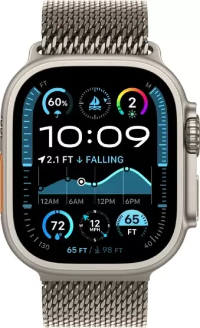 Умные часы Apple Watch Ultra 2 LTE 49 мм (титановый корпус, титановый/титановый, миланская петля M) - фото2