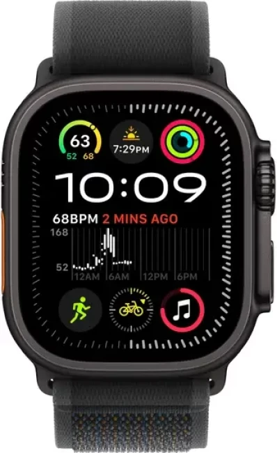 Умные часы Apple Watch Ultra 2 LTE 49 мм (титановый корпус, черный/черный, нейлоновый ремешок M/L) - фото2