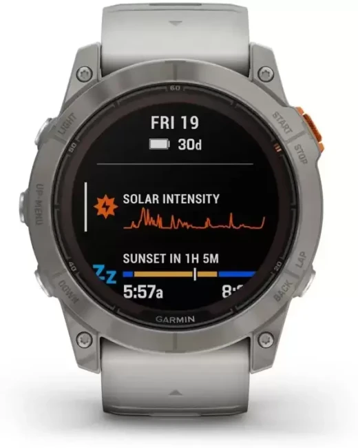 Умные часы Garmin Fenix 7 Pro Sapphire Solar (титан/оранжевый) - фото2