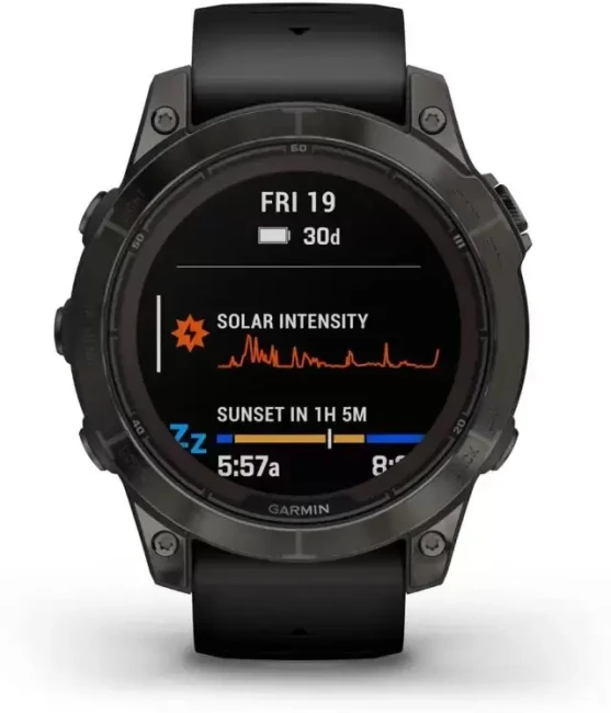 Умные часы Garmin Fenix 7 Pro Sapphire Solar (карбоново-серый титан/черный) - фото2