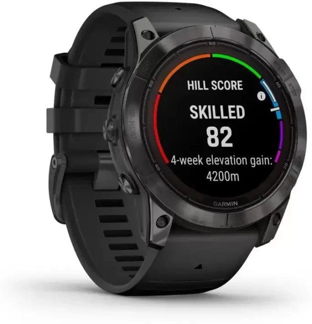 Умные часы Garmin Fenix 7X Pro Sapphire Solar (карбоново-серый титан/черный) - фото3