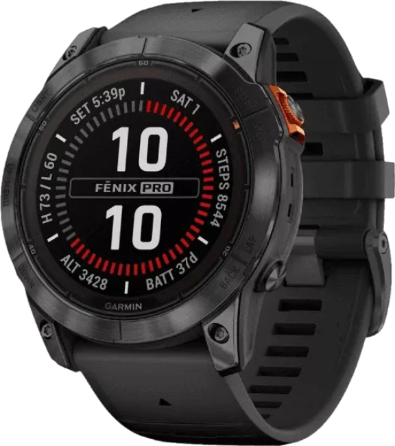 Умные часы Garmin Fenix 7X Pro Solar (сланцево-серый/черный) - фото