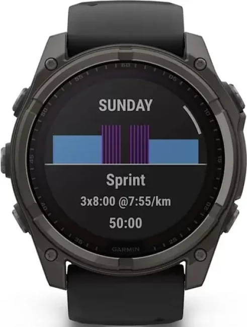 Умные часы Garmin Fenix 8 Solar, Sapphire 47мм (титановый угольно-серый DLC с черным ремешком) - фото4