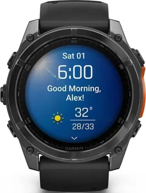 Умные часы Garmin Fenix 8 51мм (серый, черный силиконовый ремешок) - фото3