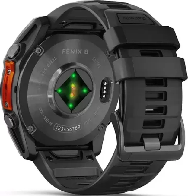 Умные часы Garmin Fenix 8 51мм (серый, черный силиконовый ремешок) - фото4