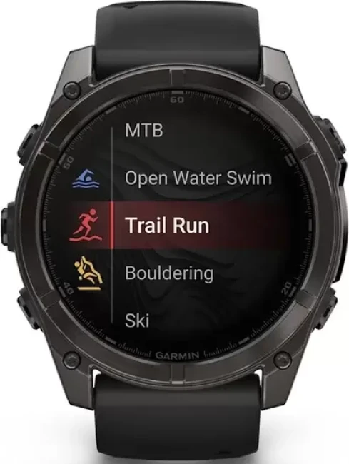 Умные часы Garmin Fenix 8 Sapphire 51мм (угольно-серый DLC, пепельно-черный силиконовый ремешок) - фото6