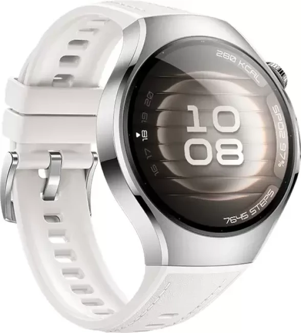 Умные часы Huawei Watch 5 42 мм (серебристый, с белым силиконовым ремешком, международная версия) - фото5
