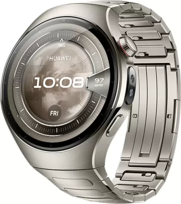 Умные часы Huawei Watch 5 46 мм (титановый, с титановым браслетом, международная версия) - фото