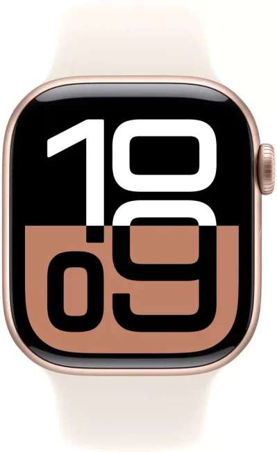 Умные часы Apple Watch Series 10 42 мм (алюминиевый корпус, розовое золото/легкие румяна, спортивный силиконовый ремешок S/M) - фото2