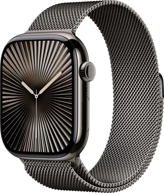 Умные часы Apple Watch Series 10 LTE 46 мм (титановый корпус, сланец/сланец, миланская петля S/M) - фото