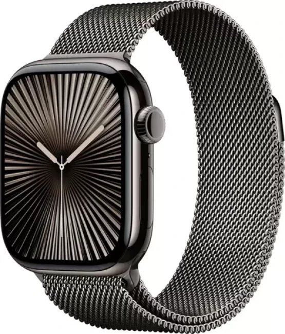 Умные часы Apple Watch Series 10 46 мм (титановый корпус, сланец/сланец, миланская петля M/L)