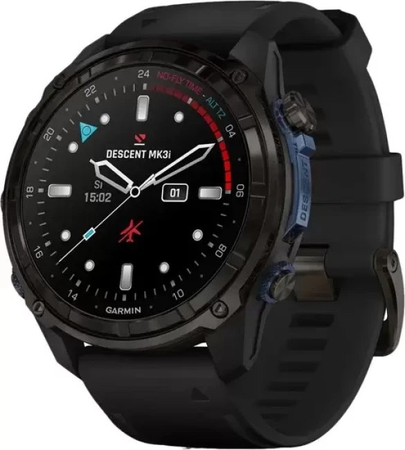 Умные часы Garmin Descent Mk3i 51мм (карбоново-серый титан, с черным силиконовым ремешком)