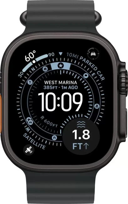 Умные часы Apple Watch Ultra 3 LTE 49 мм (титановый корпус, черный/черный, ремешок из эластомера) - фото2
