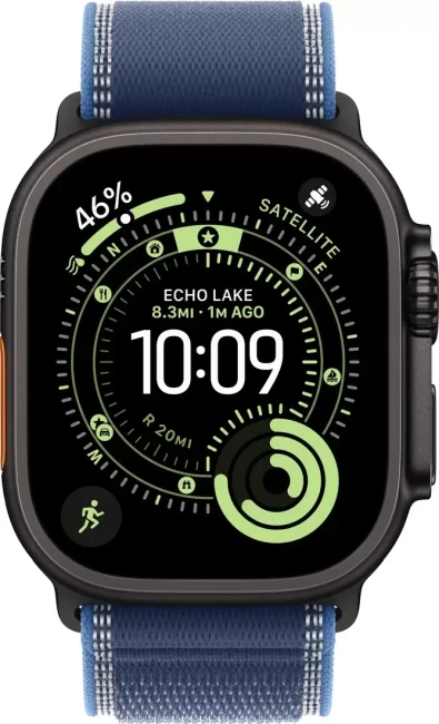 Умные часы Apple Watch Ultra 3 LTE 49 мм (титановый корпус, черный/синий, нейлоновый ремешок размера S/M) - фото2