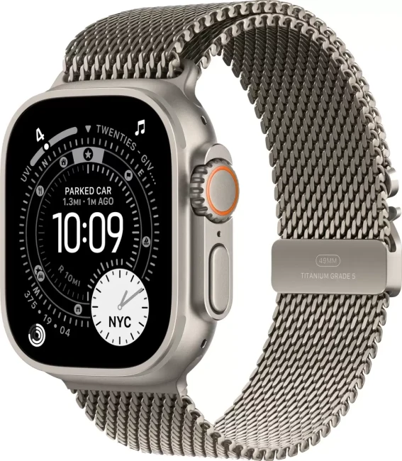 Умные часы Apple Watch Ultra 3 LTE 49 мм (титановый корпус, природный/природный, миланская петля L) - фото