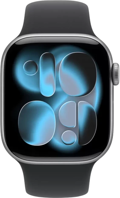 Умные часы Apple Watch Series 11 46 мм (алюминиевый корпус, космический серый/черный, спортивный силиконовый ремешок S/M) - фото2