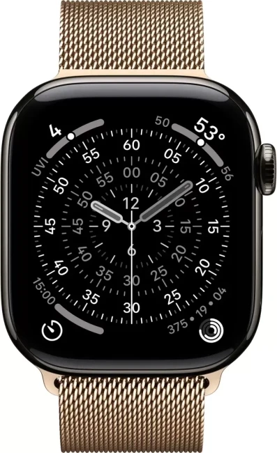 Умные часы Apple Watch Series 11 LTE 46 мм (титановый корпус, сланец/золотистый, миланская петля) - фото2