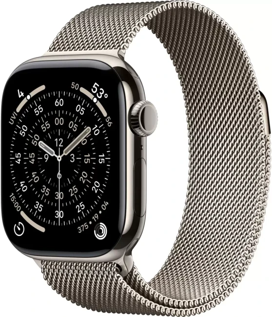 Умные часы Apple Watch Series 11 LTE 42 мм (титановый корпус, природный/природный, миланская петля) - фото