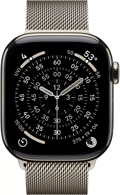Умные часы Apple Watch Series 11 LTE 42 мм (титановый корпус, природный/природный, миланская петля) - фото2