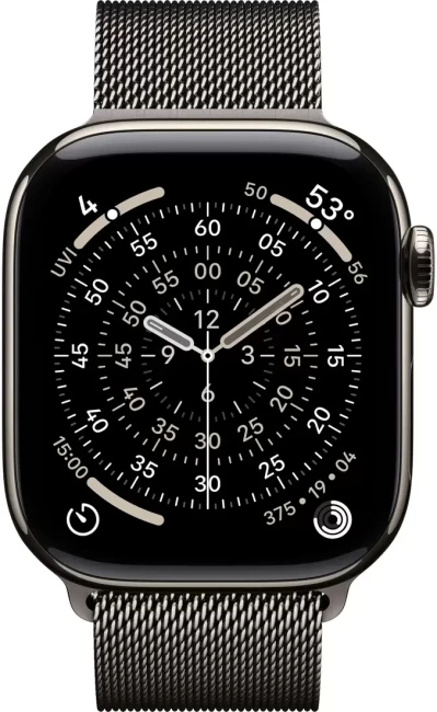 Умные часы Apple Watch Series 11 LTE 42 мм (титановый корпус, природный/сланец, миланская петля) - фото2