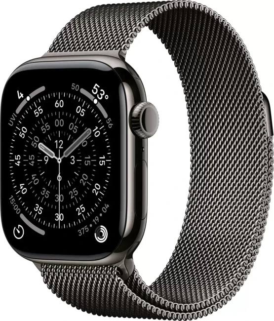 Умные часы Apple Watch Series 11 LTE 46 мм (титановый корпус, сланец/сланец, миланская петля) - фото