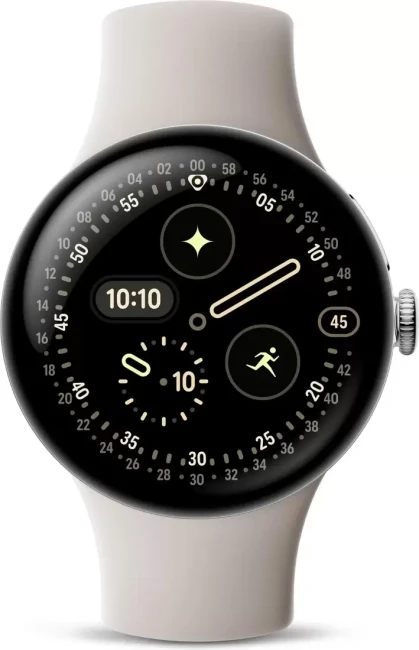 Умные часы Google Pixel Watch 4 41 мм (глянцевый серебристый/фарфор, спортивный силиконовый ремешок) - фото3