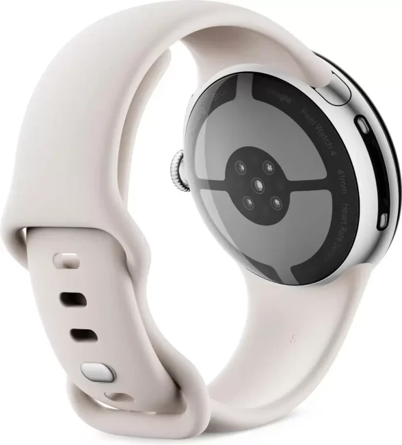 Умные часы Google Pixel Watch 4 41 мм (глянцевый серебристый/фарфор, спортивный силиконовый ремешок) - фото5