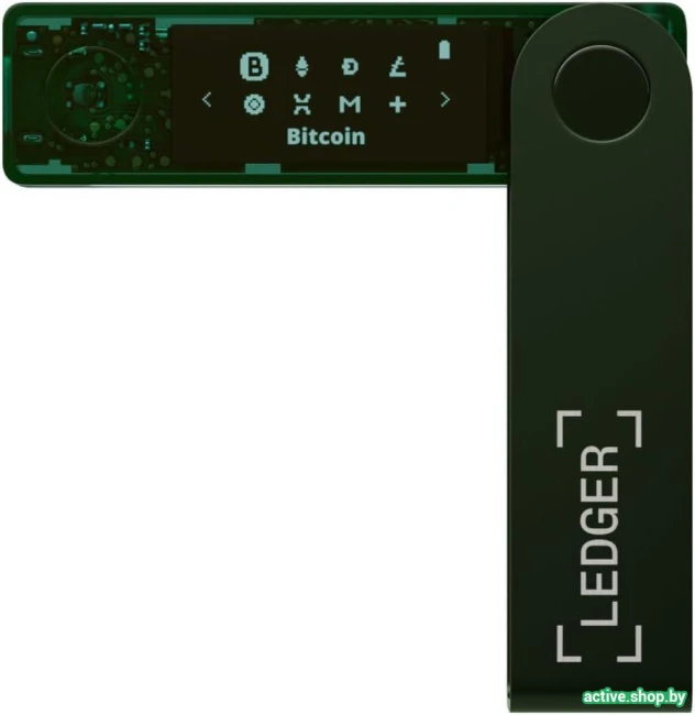 Аппаратный криптокошелек Ledger Nano X (темно-зеленый) - фото2
