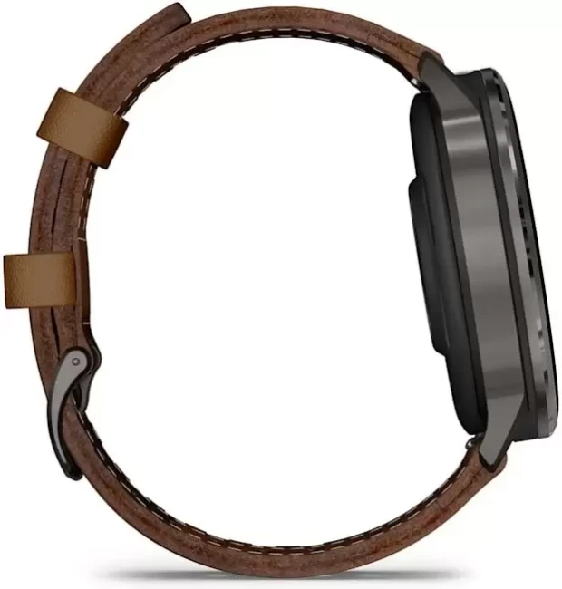 Умные часы Garmin Venu 4 45 мм (черный/коричневый кожаный) - фото3