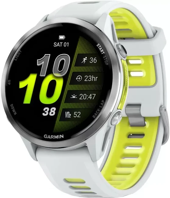 Умные часы Garmin Forerunner 970 47 мм (белый/зеленый) - фото