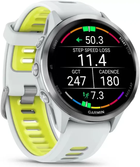 Умные часы Garmin Forerunner 970 47 мм (белый/зеленый) - фото2