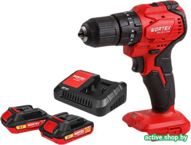 Ударная дрель-шуруповерт Wortex BD 2030-1 DLi 1333424 (с 2-мя АКБ) - фото