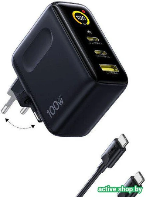 Сетевое зарядное Baseus PicoGo AE21 Fast Charger 2C+U 100W EU E0121B00 - фото4
