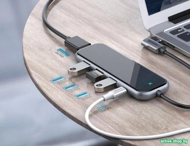 Док-станция Baseus Multi-functional HUB Type-C CAHUB-BZ0G - фото3