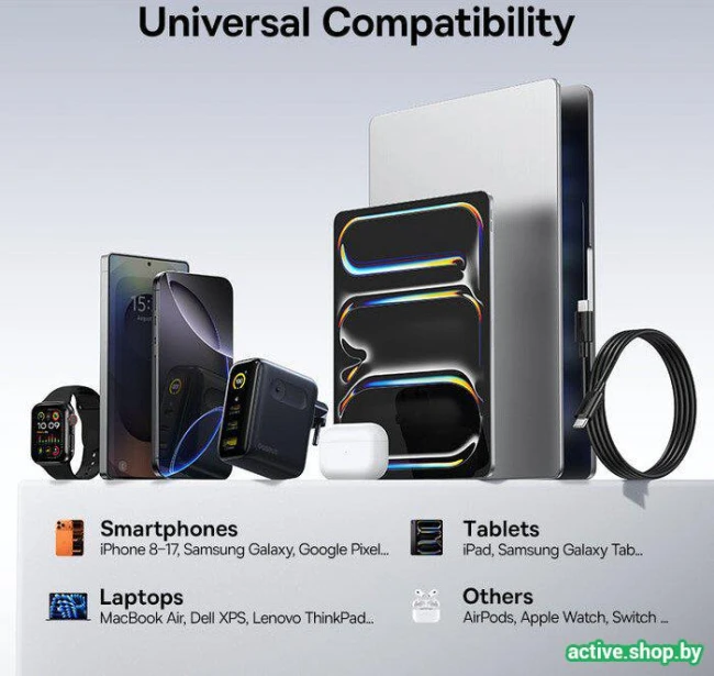 Сетевое зарядное Baseus PicoGo AE21 Fast Charger 2C+U 100W EU E0121B00 - фото6